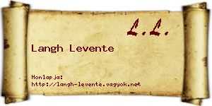 Langh Levente névjegykártya